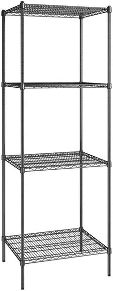 24" x 30" NSF Black Epoxy 4-Shelf Kit by Zedfire