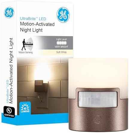 GE Plug in Night Light with Motion Sensor, 40 Lumens, Bronze