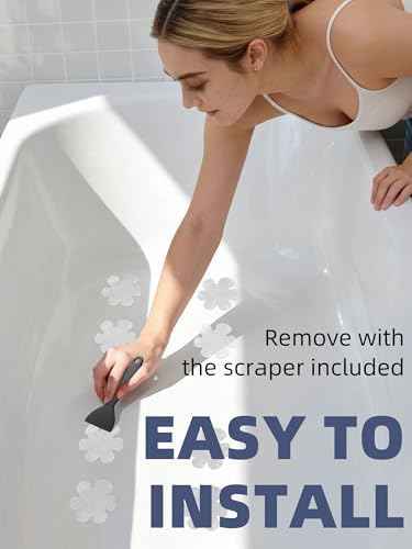 Secopad 24PCS Snowflake Non Slip Bathtub Stickers with Scraper, Clear