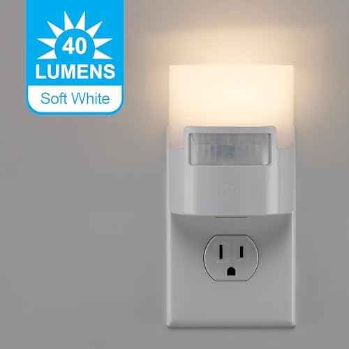 GE LED Motion Sensor Night Light, Plug into wall, 40 Lumens