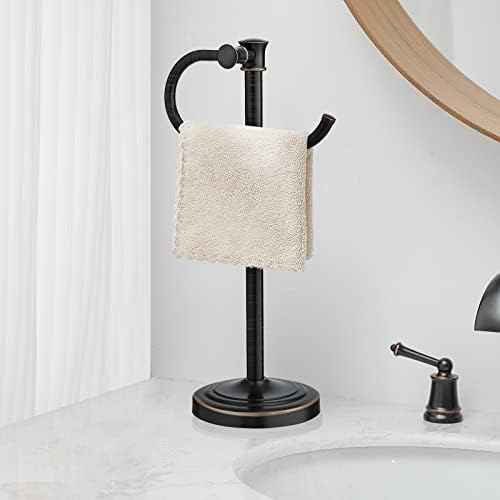 BESy Stand Hand Towel Holder, Countertop Towel Bar, Oil Rubbed Bronze