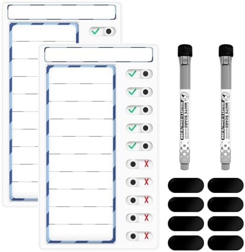2 Pcs Chore Chart for Kids: Dry Erase My Chores Slider Chart, Magnetic