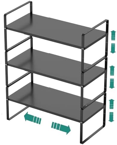 SUZLON Expandable Cabinet Shelf Organizer Rack, Stackable Kitchen