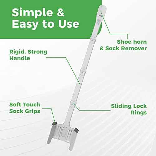 Easy Sock Ox Adjustable Sock Aid for Seniors, No Bending, with Sock Remover
