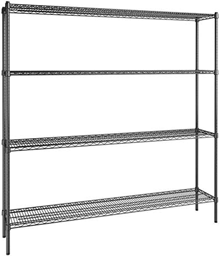 14" x 72" NSF Black Epoxy 4-Shelf Kit by Zedfire