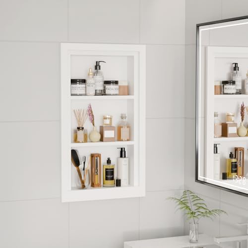 Solid Wood 14 X 24 Recessed Medicine Cabinet,3-Tier, Medicine Cabinet