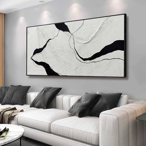 Framed Abstract Oil Painting Wall Art Canvas Decor Living Room 24x48