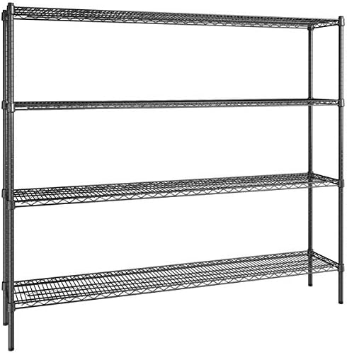 14" x 72" NSF Black Epoxy 4-Shelf Kit by Zedfire
