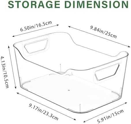 12 Pack Clear Plastic Storage Bins, Pantry Organizers and Storage