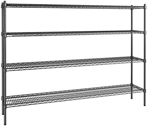 14" x 72" NSF Black Epoxy 4-Shelf Kit by Zedfire