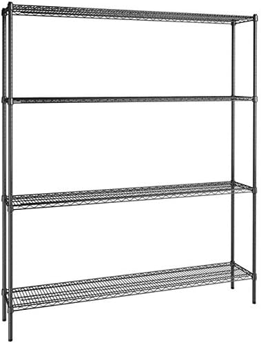 14" x 72" NSF Black Epoxy 4-Shelf Kit by Zedfire
