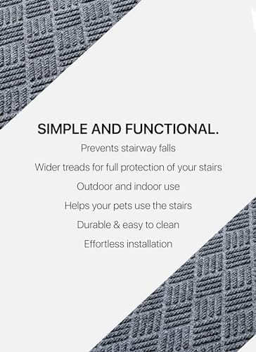 FINEHOUS Outdoor Stair Treads Non-Slip 35”x10” (6-Pack) – Carpet