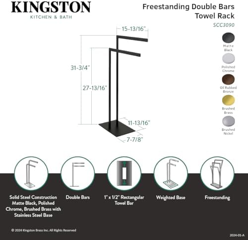 Kingston Brass SCC3095 Edenscape Freestanding Towel-Rack, Oil Rubbed Bronze