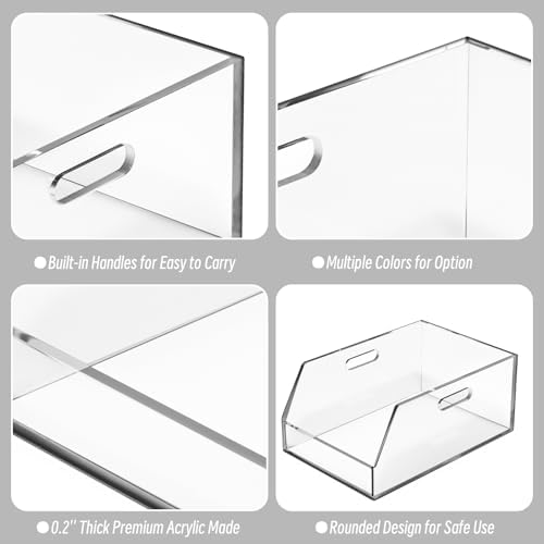 Gelite Stackable Storage Bins Open Front Clear Organizer Bins with