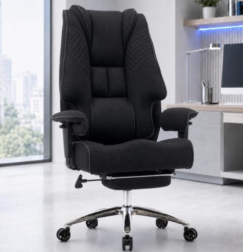 DJ.Wang Big and Tall Office Chair 400lbs, 23" Extra Wide Seat