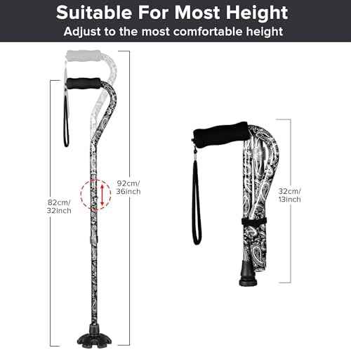 Elegant Walking Cane for Women, Foldable & Adjustable Cane for Seniors