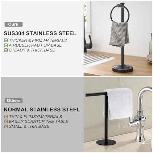 Hoimpro Hand Towel Holder Stand Free Standing Towel Bar Oil Rubbed Bronze
