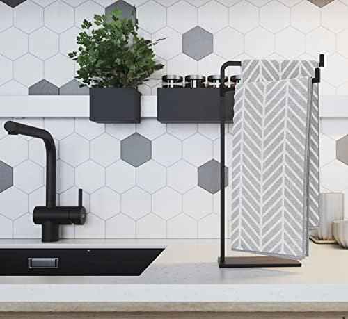 Hand Towel Holder for Bathroom Countertop, 17" Tall, Freestanding, Non-Slip