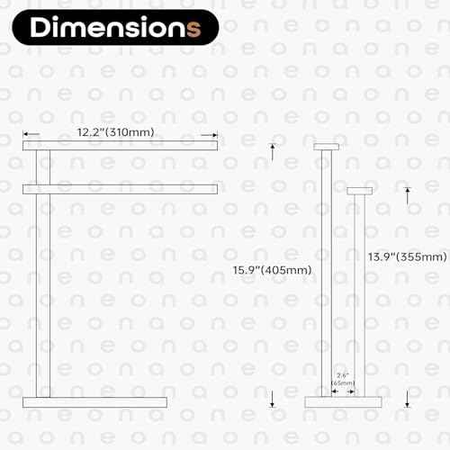 Stand Towel Holder for Bathroom Vanity Countertop 2-Tier Towel Racks Freestanding with Thicken Marble Base, Oil Rubbed Bronze Stainless Steel AN7003ORB