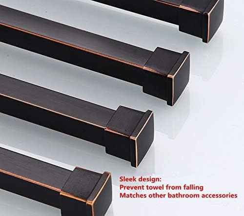 ELLO&ALLO Oil Rubbed Bronze Swing Out Towel Rack for Bathroom Holder Wall Mounted Towel Bars with Hook 3-Arm