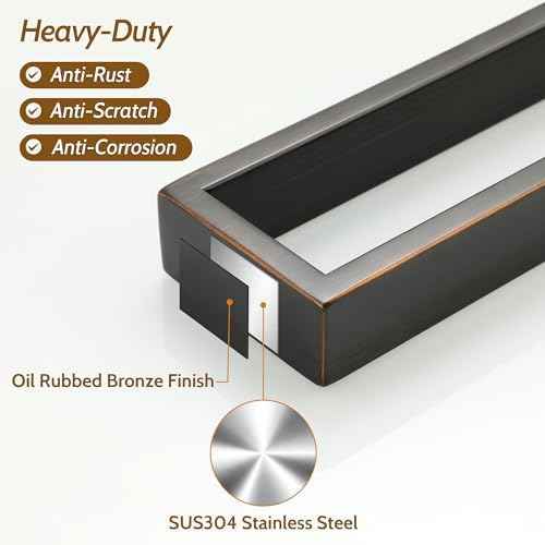 Sayayo Oil Rubbed Bronze Towel Bar for Bathroom, 8 Inch Hand Towel Holder