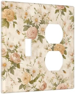 Wallplates Boho Vintage Roses Pink Red Yellow Bouquet Floral 1 Toggle