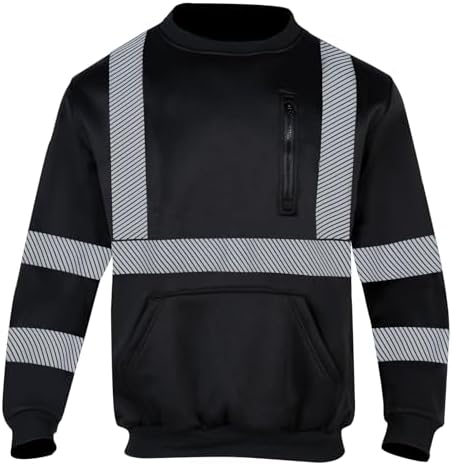VENDACE Hi Vis Safety Sweatshirts for Men Reflective ANSI Class 3 High