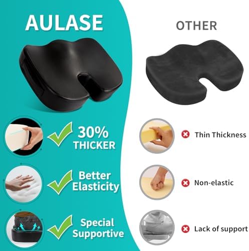 Luxury Seat Cushion, 4 Inch Extra Thick Memory Foam for Pressure