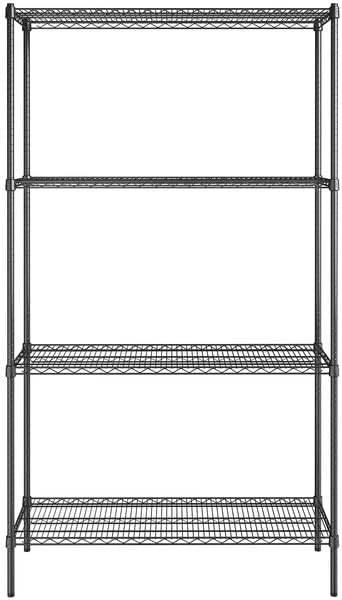 18" x 48" NSF Black Epoxy 4-Shelf Kit - Image 2