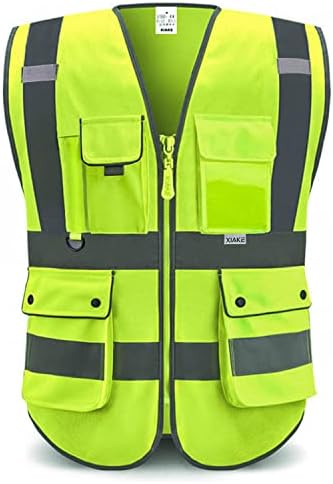 XIAKE Reflective Safety Vest for Men & Women High Visibility Class 2