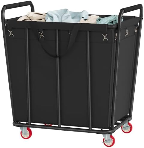 Hoctieon Large Laundry Cart with Wheels, 400L Heavy Duty Laundry