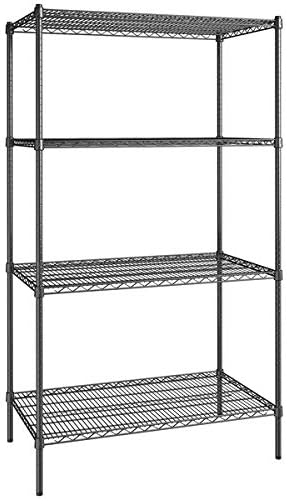 24" x 48" NSF Black Epoxy 4-Shelf Kit by Zedfire