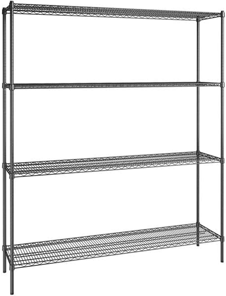 18" x 72" NSF Black Epoxy 4-Shelf Kit by Zedfire