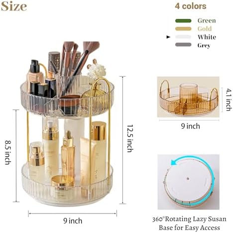 Aveniee 360 Rotating Makeup Organizer for Vanity, Upagraded Perfume