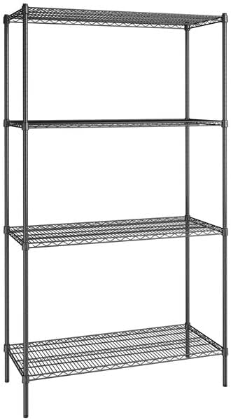 21" x 48" NSF Black Epoxy 4-Shelf Kit by Zedfire