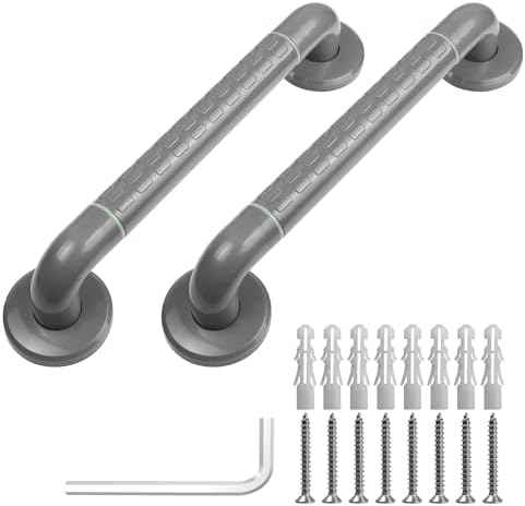 Shower Grab Bar,2 Pack 16 Inch 1.36" Diameter Non-Slip Grips Bathroom Bars with Glow-in-Dark Dots for Bathtubs and Showers, Handicap Shower Grab Bar for Seniors Elderly