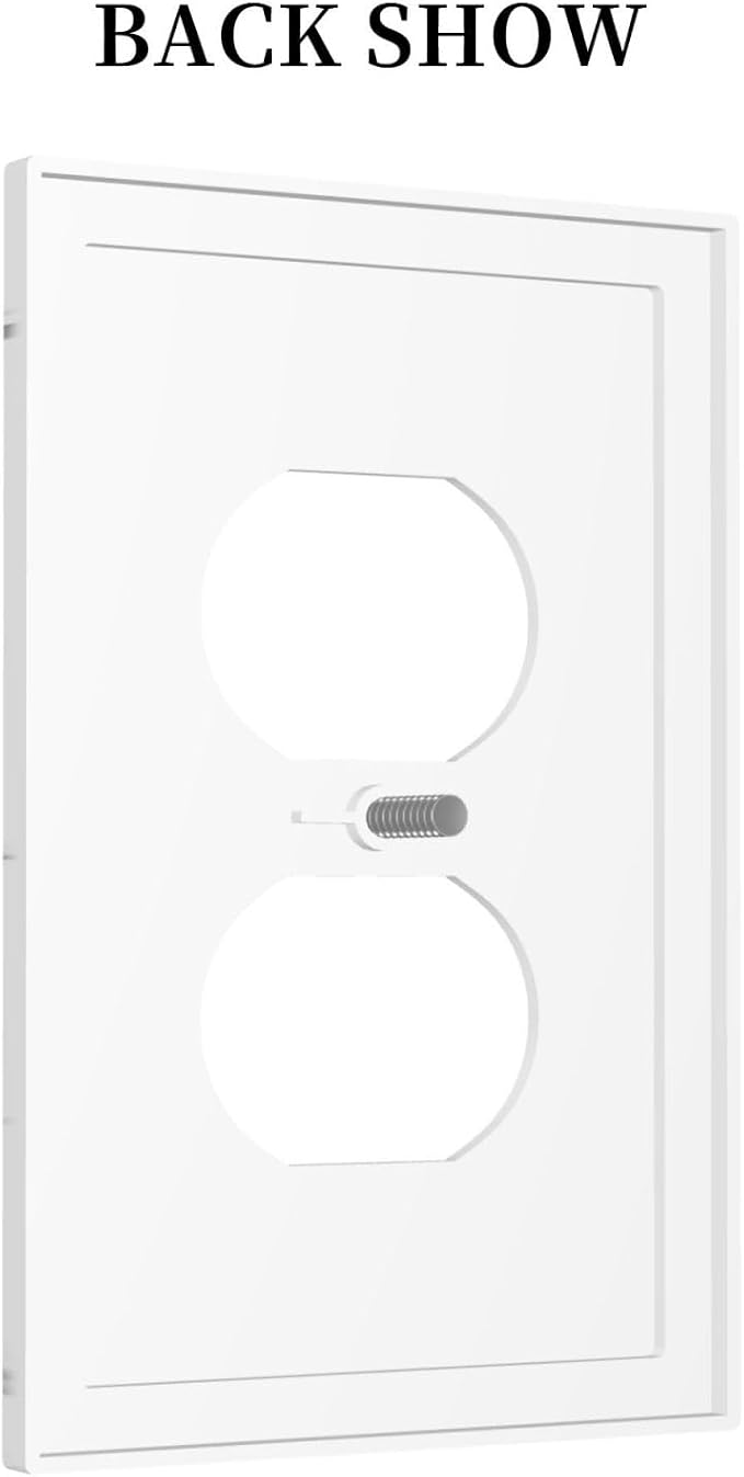 Luxurious White Marble Abstract Print Outlet Covers 1 Gang Duplex Light Switch - Image 4