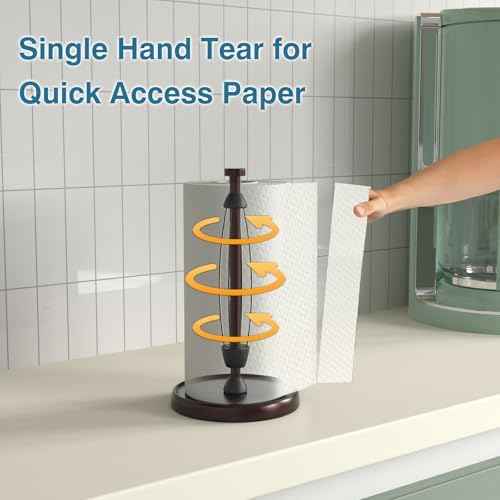 Oil Rubbed Bronze Paper Towel Holder Countertop, Bronze Kitchen Accessories Decor, Stainless Steel, Paper Towel Roll Holder Stand with Ratchet Mechanism for Kitchen Bathroom Farmhouse Essentials