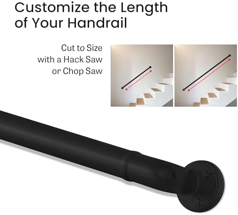 Meranti Aluminum Handrail for Stairs - ADA Compliant Wall Returns