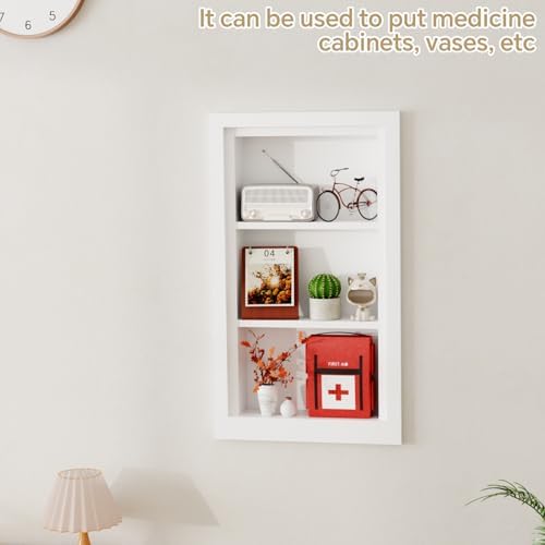 Solid Wood 14 X 24 Recessed Medicine Cabinet,3-Tier, Medicine Cabinet