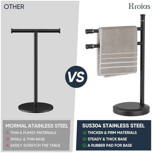 Hand Towel Holder Stand Towel Bar Hanger Oil Rubbed Bronze