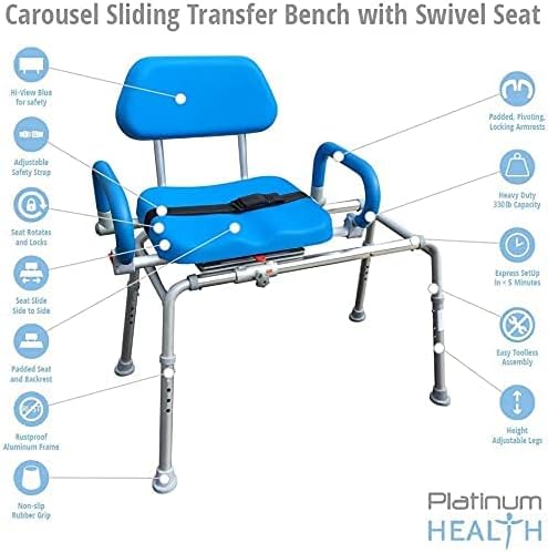 Carousel Sliding Shower Chair Transfer Bench - Image 4