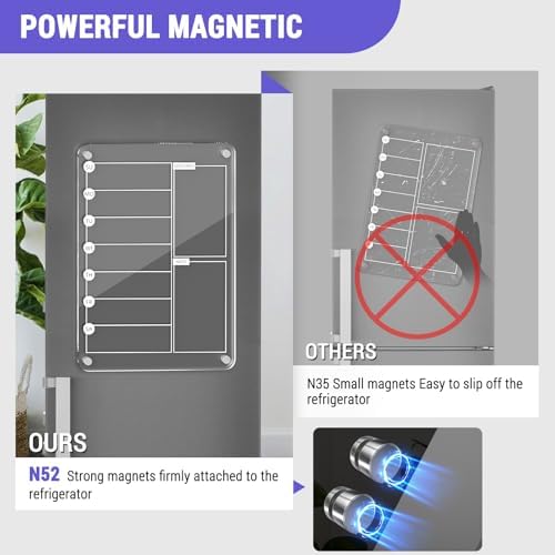 Magnetic Acrylic Weekly Planner and to Do List Set for Fridge – 8"×12"