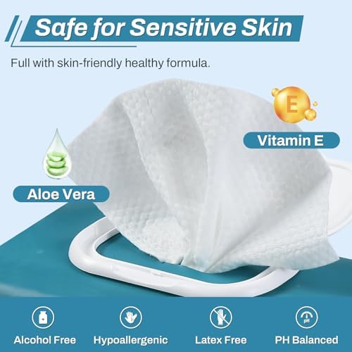 720 Count (12 Packs of 60) Wipes for Adults, 8" x 12" Extra Large Wet