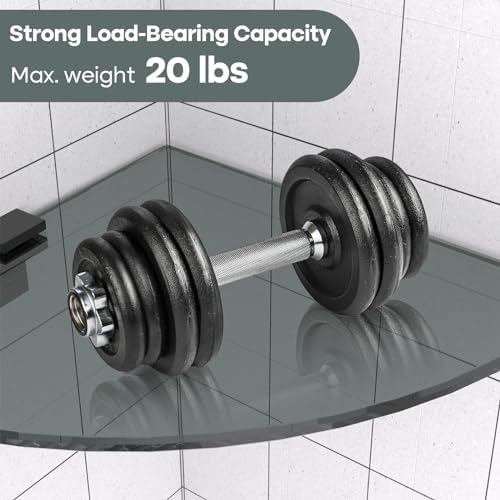 Bakzon 2-Pack Glass Shelf Shower Caddie, Shower Shelves for Inside