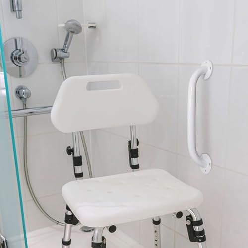 White 18 Inch Grab Bars for Bathtubs and Showers - Powder Coated Steel