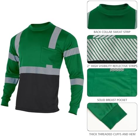 VENDACE Safety Reflective High Visibility Long Sleeve Shirts Class 3