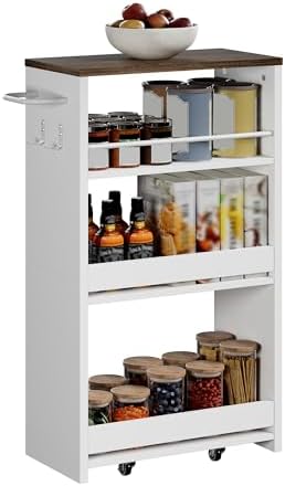 ChooChoo 4-Tier Slim Storage Cart, 7.87 inches Wide Narrow Storage