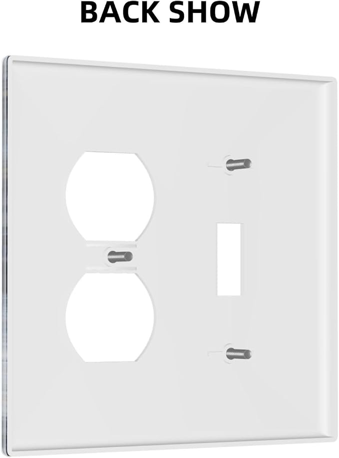 Decorative Outlet Covers Gold Dark Blue Gilt Haze Marble 2 Gang Duplex Light - Image 4