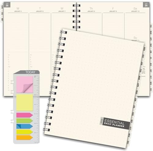 ESSENTIAL 2026 Monthly & Weekly Planner with Tabs, 8.5"x11": 14 Months